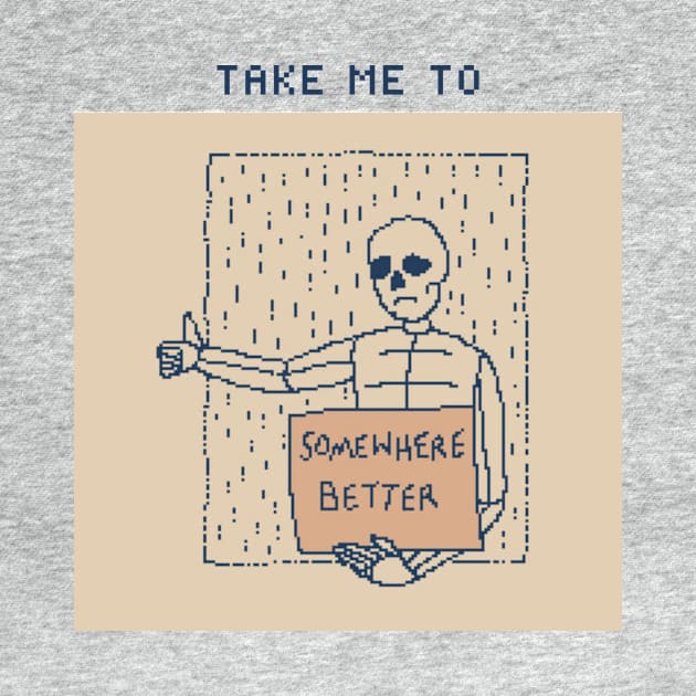 Take Me To Somewhere Better - 1bit Pixelart by pxlboy